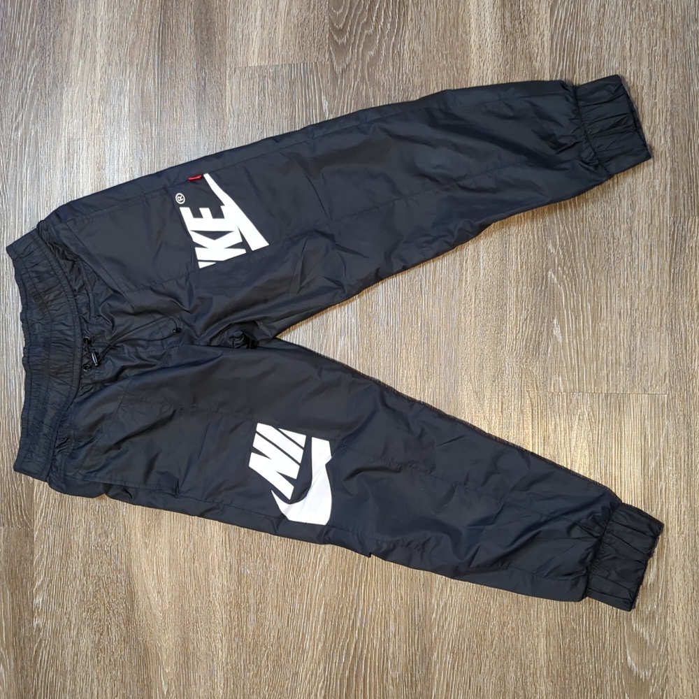 Nike Sportswear Women's Cropped Graphic Nylon Pants - Size Small (Black/White)